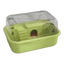 Gabbia criceto antimorso verde con coperchio ribaltabile trasparente