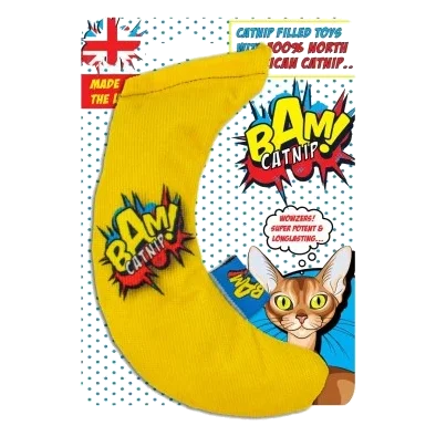 Gioco per gatti con erba gatta BAM! Banana da 16 cm