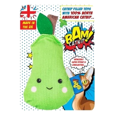 Gioco per gatti con erba gatta BAM! Pera Percy da 14 cm