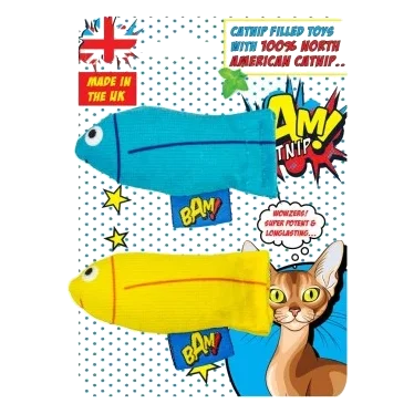 Gioco per gatti con erba gatta BAM! Tiddler, confezione da 2