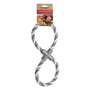 Gioco di corda a forma di 8 per cani, 38 cm