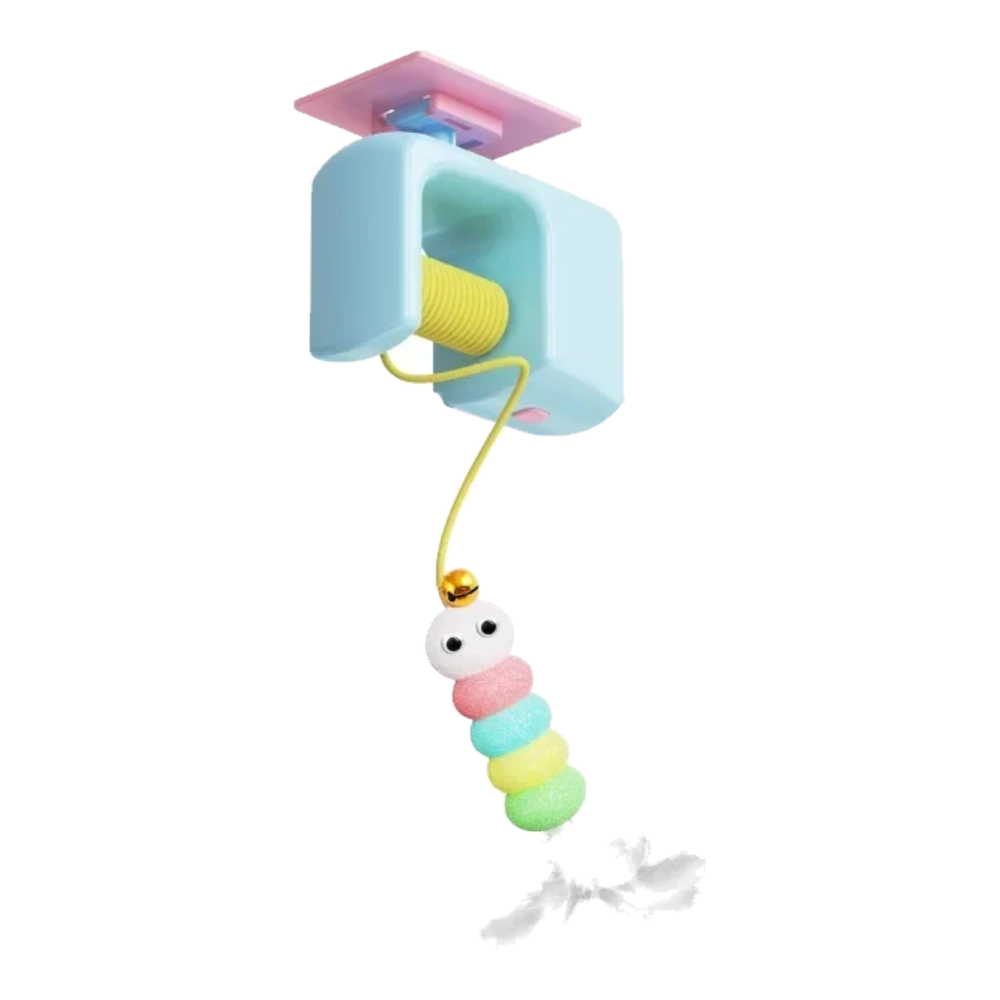 Gioco automatico per gatti da appendere alla porta, blu