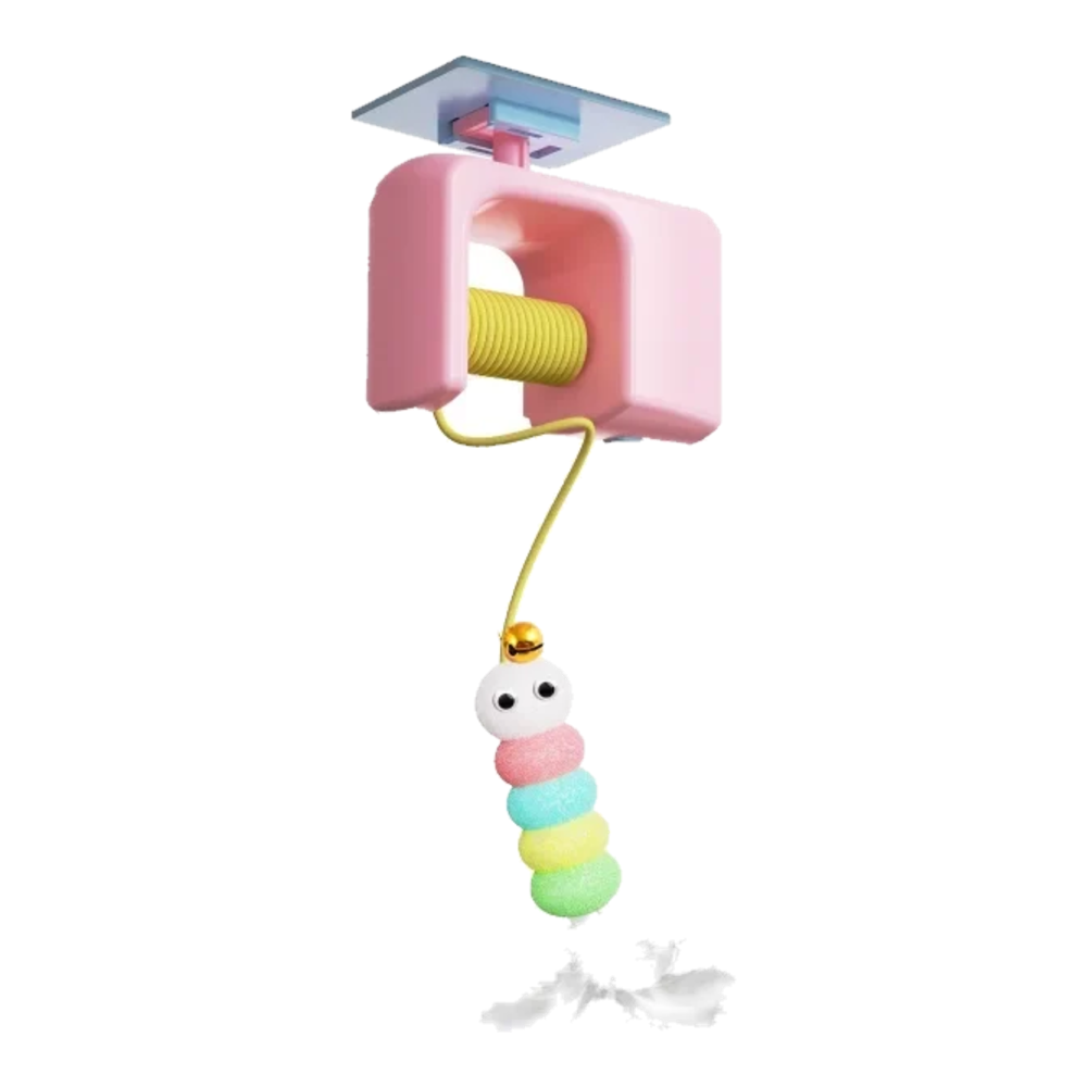 Gioco automatico per gatti da appendere alla porta, rosa