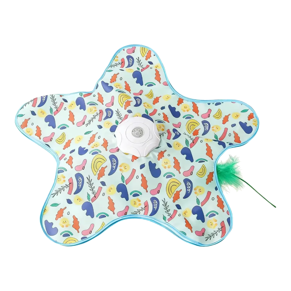 Gioco interattivo per gatti a forma di stella con piuma, fantasia multicolore