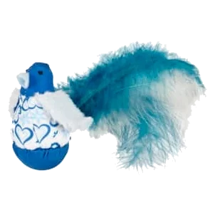 Uccellino blu con piume ed erba gatta
