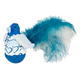 Uccellino blu con piume ed erba gatta