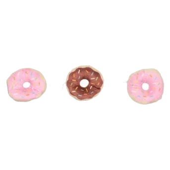 Gioco per gatti con erba gatta FuzzYard Donuts, set da 3 su cordino