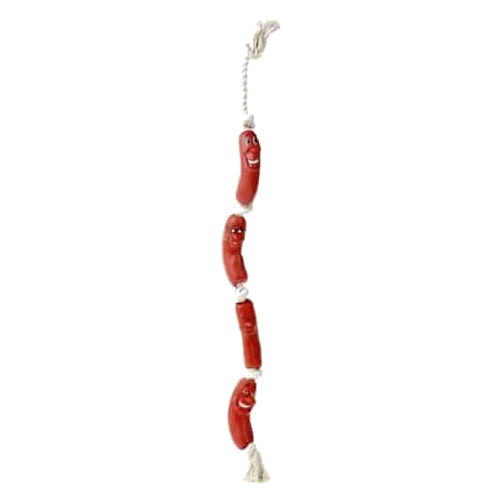 Gioco per cani salsiccia in vinile con corda Classic, 660 mm