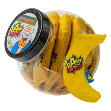 Giochi per gatti con erba gatta BAM! Banana, confezione da 20