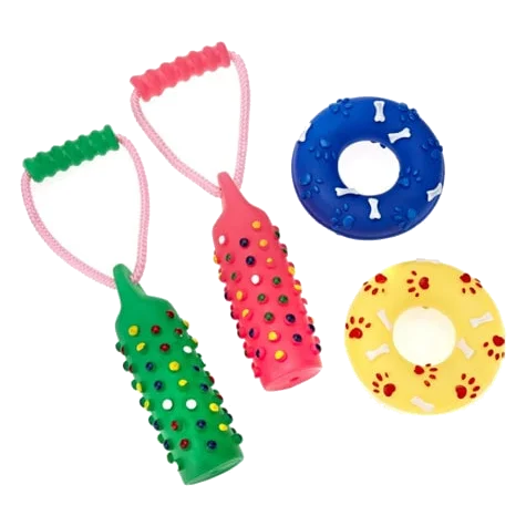 Giochi interattivi per cani Classic Tug & Ring in vinile, assortiti