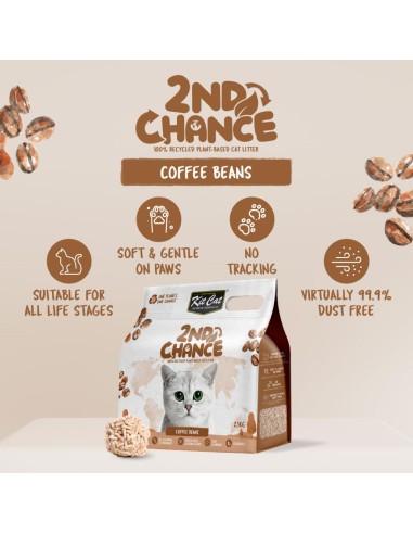 Lettiera agglomerante per gatti Kit Cat 2nd Chance caffè 7 L