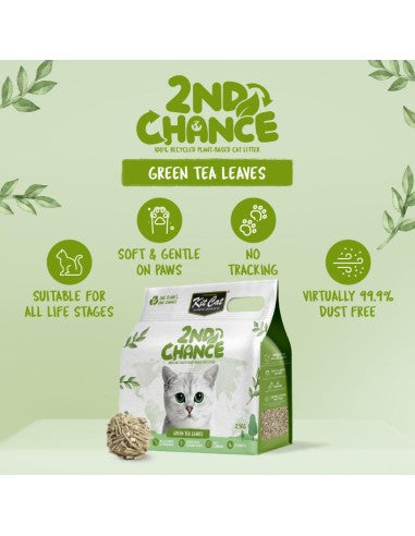 Lettiera agglomerante per gatti Kit Cat 2nd Chance tè verde 7 L