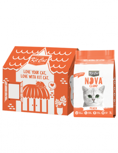 Lettiera per gatti vegetale agglomerante Kit Cat NovaClump pesca 7 L