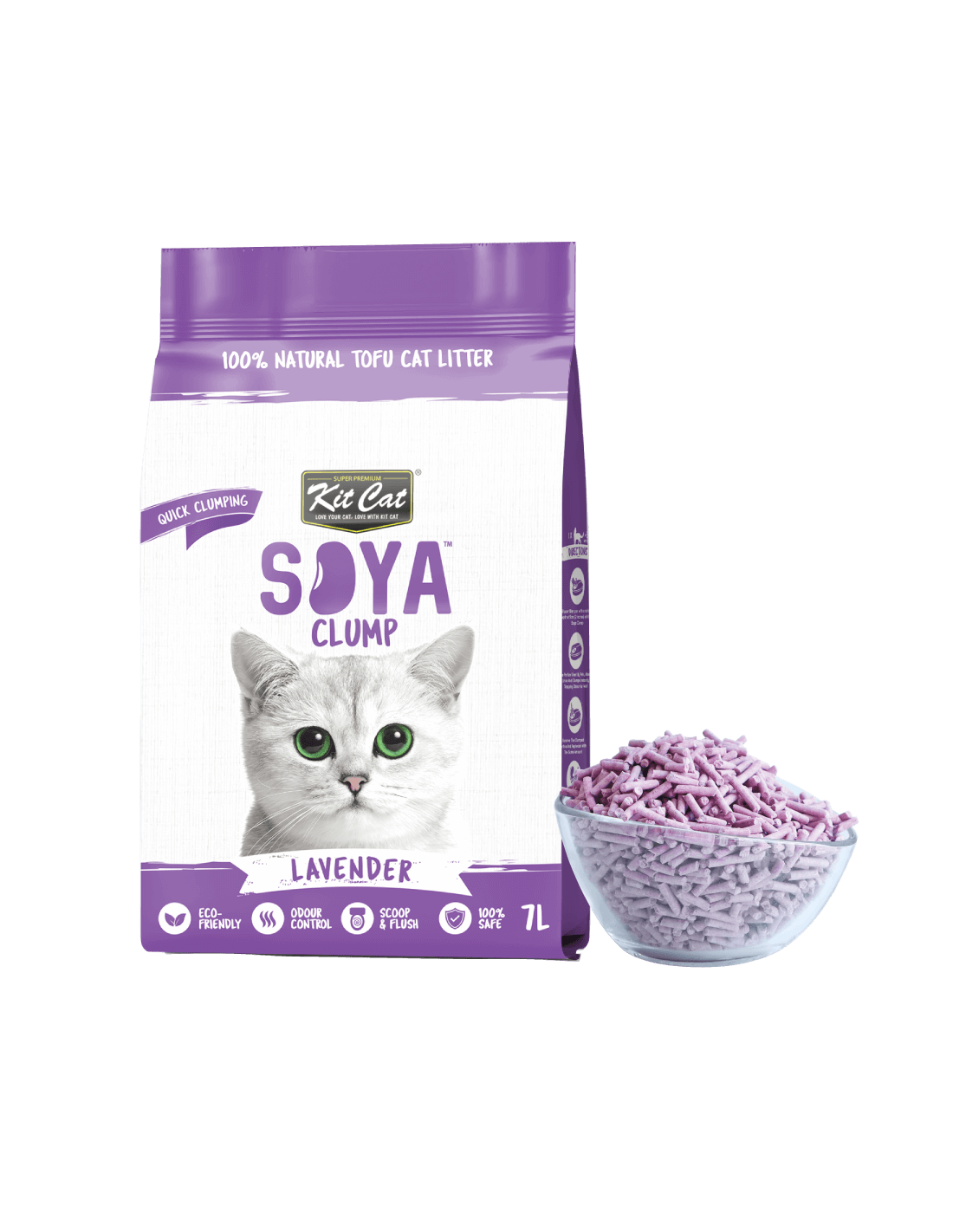 Lettiera per gatti Kit Cat Eco lavanda, 7 L (2,5 kg)