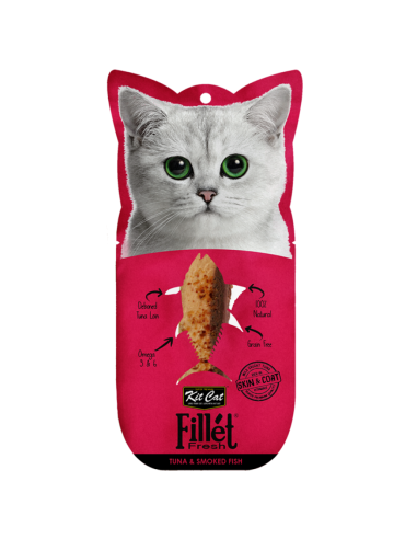 Snack per gatti Kit Cat FilletFresh tonno e pesce affumicato 30 g
