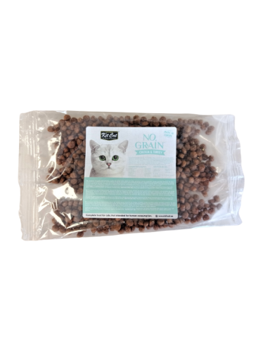 Crocchette per gatti senza cereali Kit Cat No Grain pollo e tacchino, campione 50 g