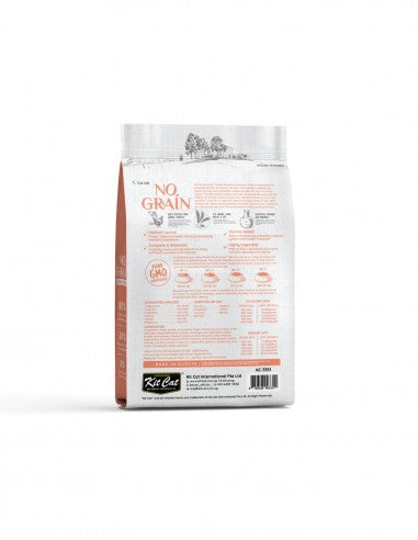 Crocchette per gatti senza cereali Kit Cat No Grain pollo e salmone, 1 kg