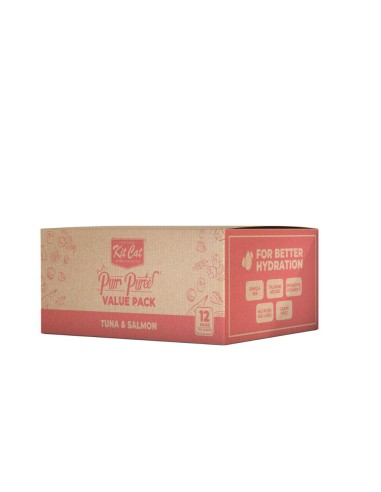 Snack cremosi per gatti Kit Cat PurrPuree tonno e salmone 40 x 15 g