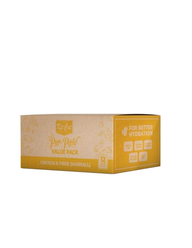 Snack cremosi per gatti Kit Cat PurrPuree pollo e fibre 40 x 15 g