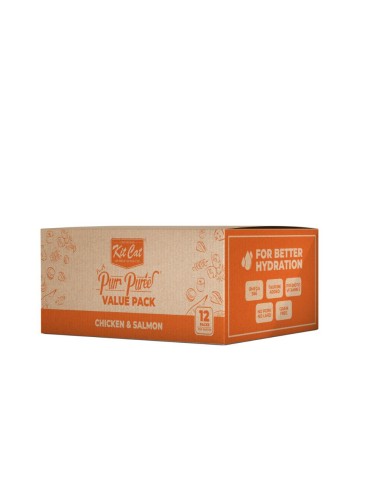 Snack per gatti Kit Cat PurrPuree pollo e salmone 40 x 15 g