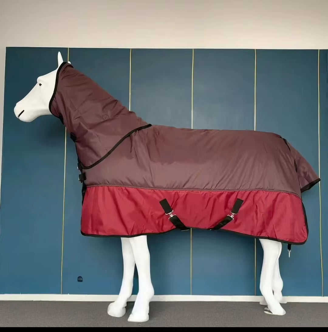 Coperta invernale impermeabile per cavallo con collo – vista 4