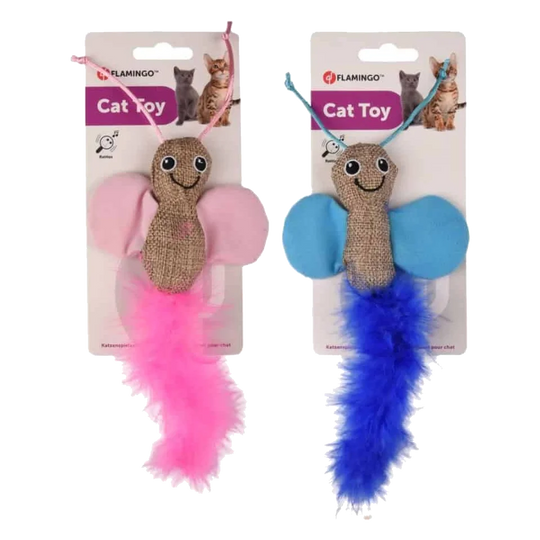 Farfalle rosa e blu per gatti