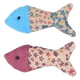 Pesci Marly blu e viola per gatti, 4 × 9 × 2 cm