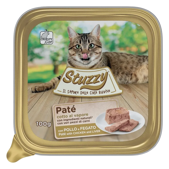 Cibo umido per gatti Mister Stuzzy Cat pollo e fegato, vaschetta 100 g