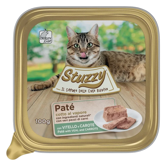 Cibo umido per gatti Mister Stuzzy Cat vitello con carote, vaschetta 100 g