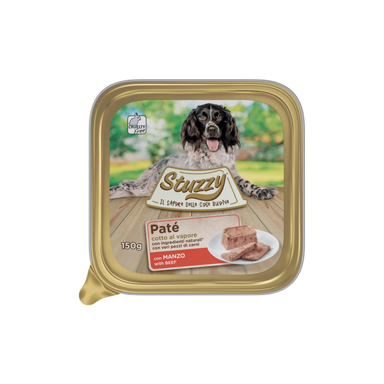 Cibo umido per cani Mister Stuzzy Dog manzo, vaschetta in alluminio