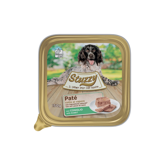 Cibo umido per cani Mister Stuzzy Dog coniglio, vaschetta in alluminio