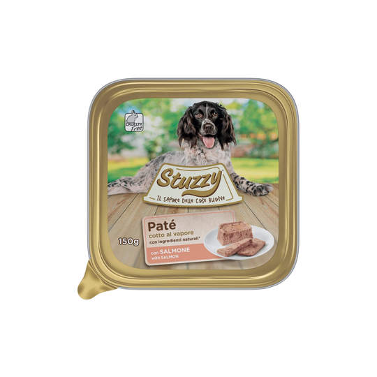 Cibo umido per cani Mister Stuzzy Dog salmone, vaschetta in alluminio