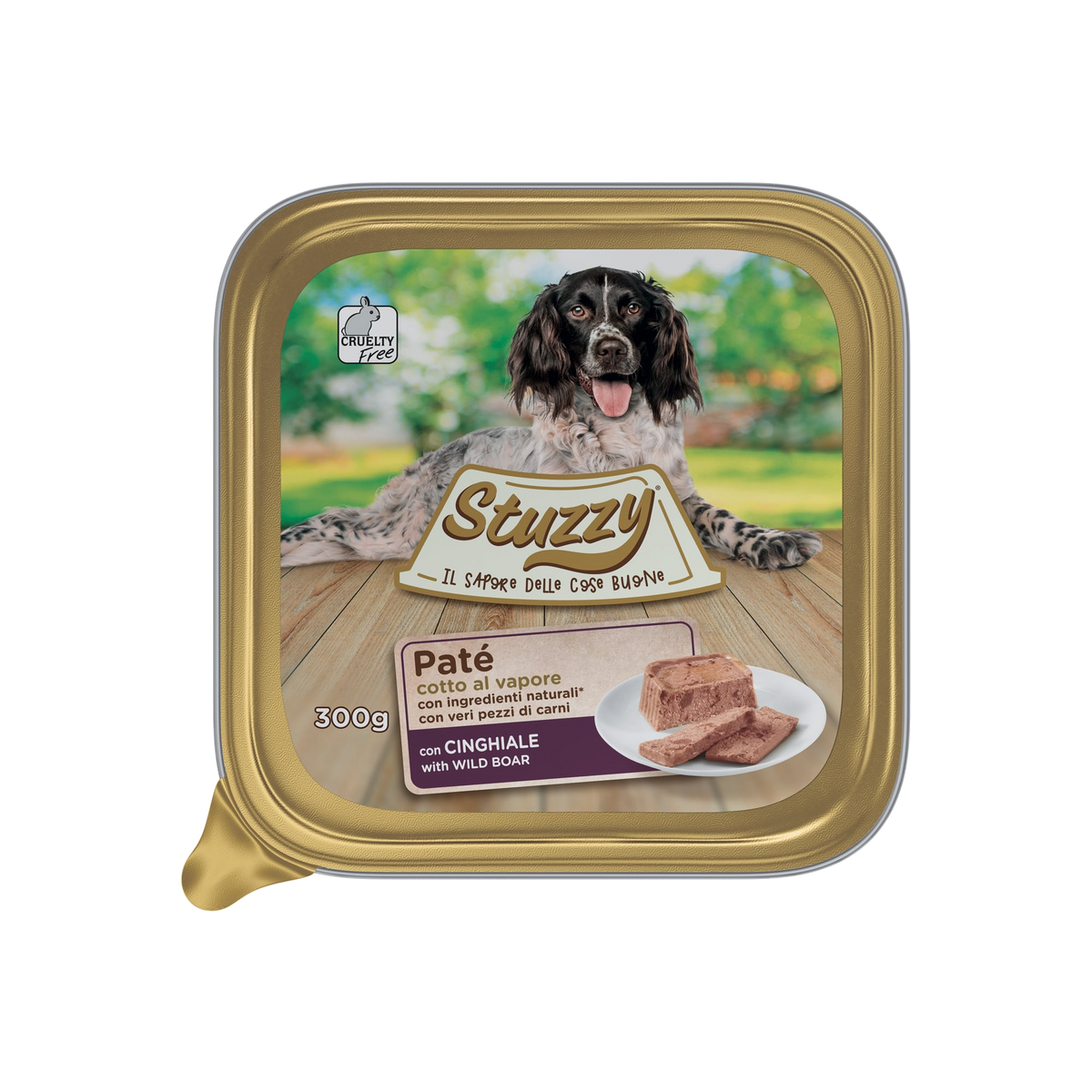 Cibo umido per cani Mister Stuzzy Dog cinghiale, vaschetta in alluminio