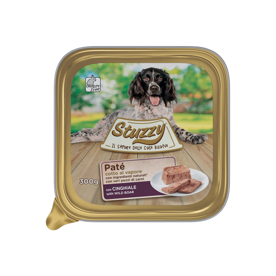 Cibo umido per cani Mister Stuzzy Dog cinghiale, vaschetta in alluminio