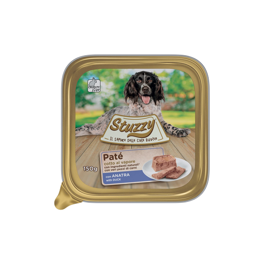 Cibo umido per cani Mister Stuzzy Dog anatra, vaschetta in alluminio