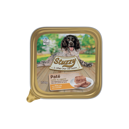 Cibo umido per cani Mister Stuzzy Dog pollo, vaschetta in alluminio