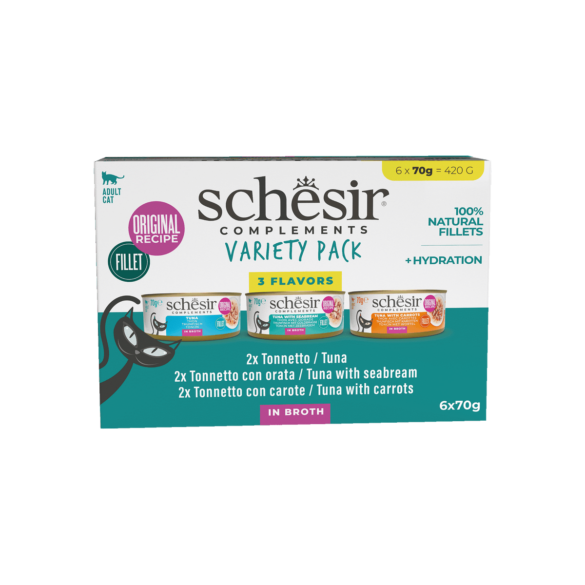 Schesir multipack misto in brodo per gatti