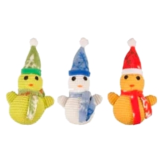 Peluche natalizio per cani pupazzo di neve, 17 cm