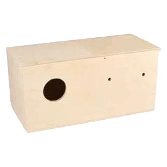 Nido orizzontale in legno per inseparabili
