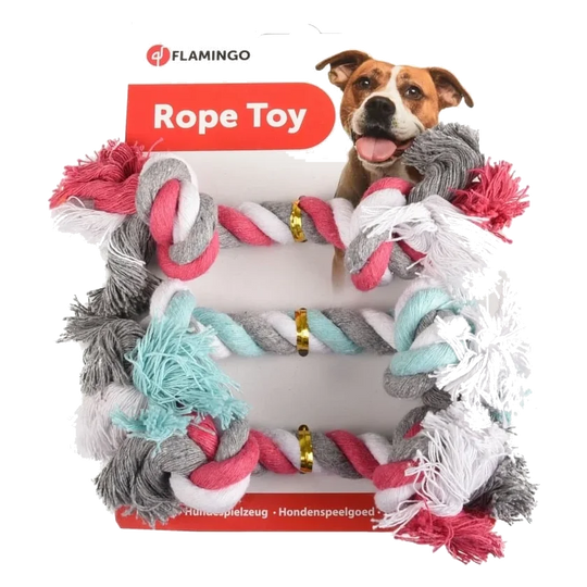 Mini nodi di cotone per cani, confezione da 3
