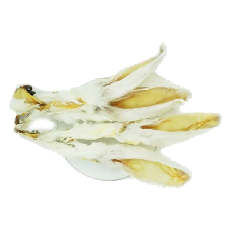 Snack naturali per cani orecchie di coniglio essiccate con pelo, 1 kg