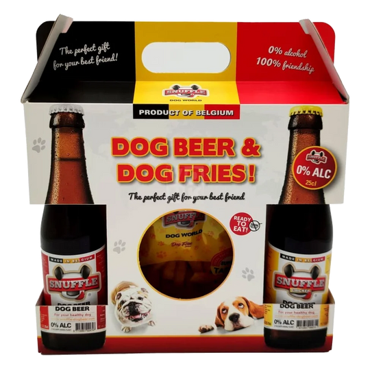 Confezione regalo Snuffle Dog birra e patatine per cani