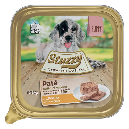 Cibo umido per cuccioli Stuzzy paté di pollo, vaschetta da 150 g