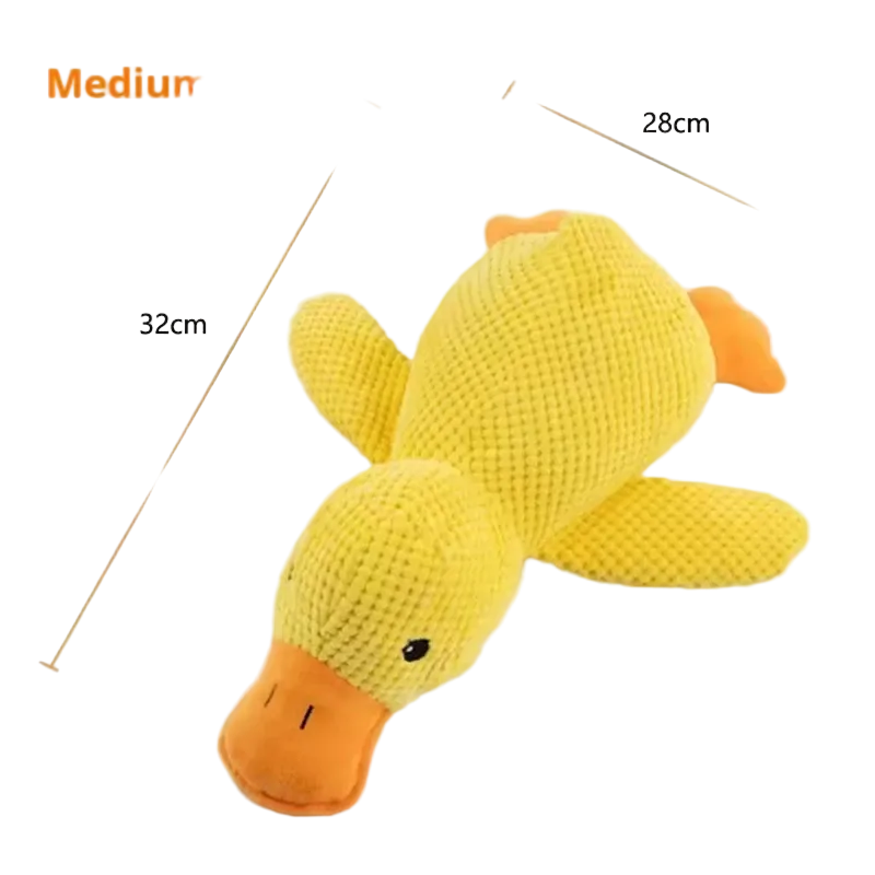 Pato de peluche que patalea y hace cua para perros, recargable, M