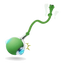 Pallina automatica per gatti verde con coda