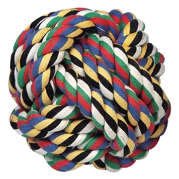 Palla di corda di cotone per cani, 15 cm