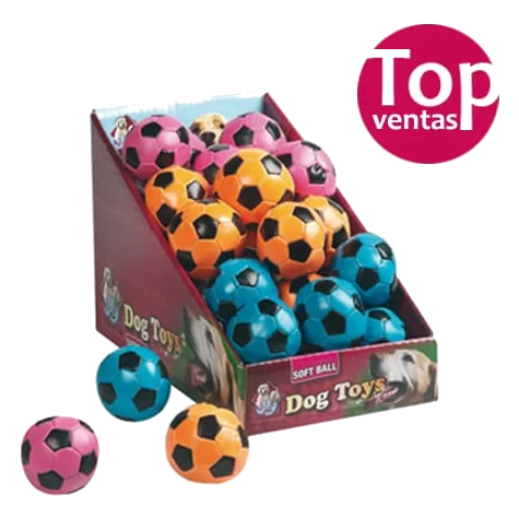 Palla per cani grande con motivo calcio, 12 cm