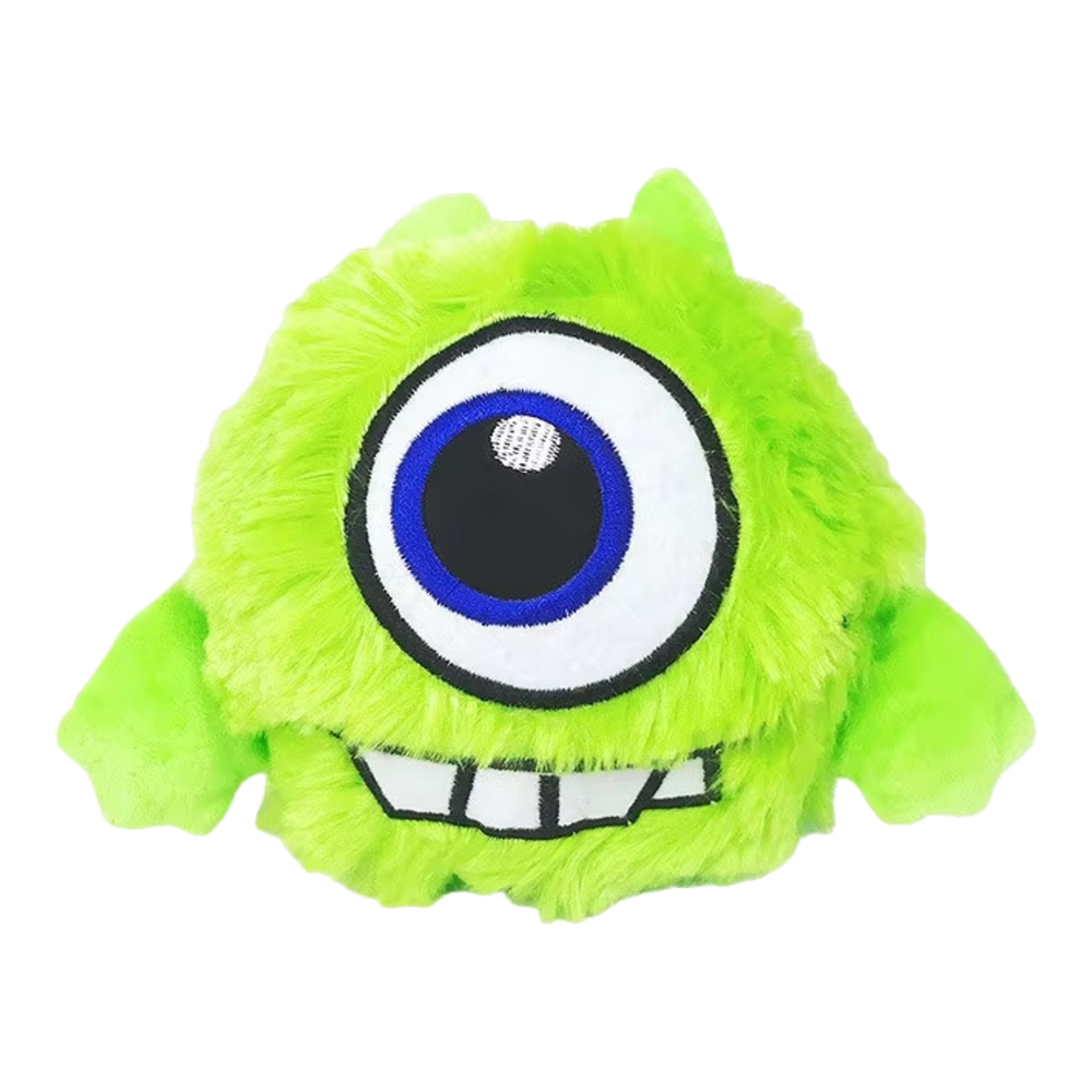 Palla interattiva per cani con rivestimento in peluche verde