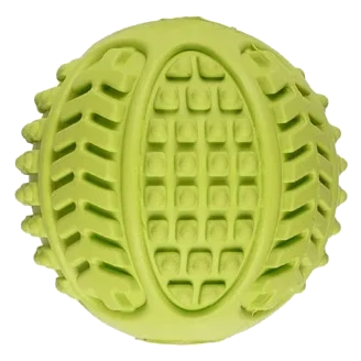 Palla verde in gomma con suono Flamingo 6 cm per cani