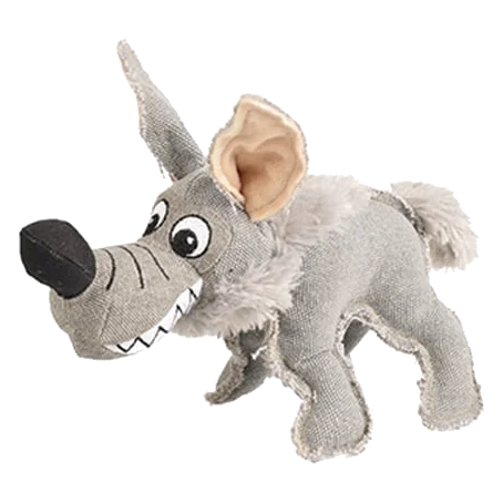 Peluche per cani coyote grigio con squittio, 28 cm